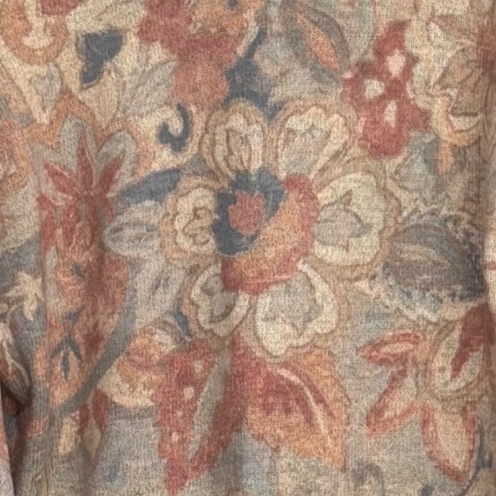 Gabriella T. Italy Floral Paisley Cotton Linen Knit Cardigan Sweater Sm cottage - Picture 7 of 7